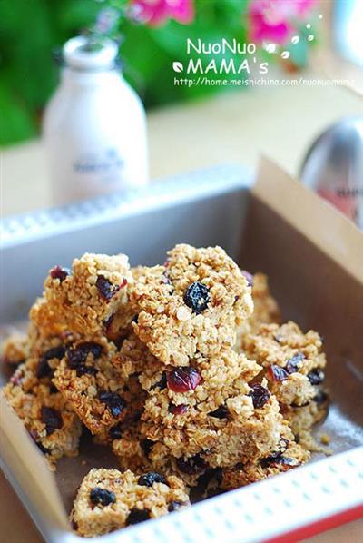 Cakes de avena de frutas secas