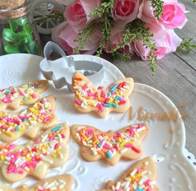 Coloridas galletas de mariposa