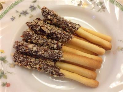 Chocolate nut finger biscuits