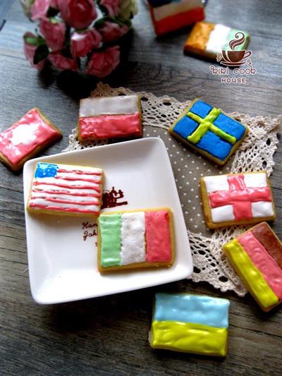 Bandera de la Copa del Mundo galletas de crema azúcar