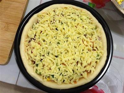 Pizza de maíz bola de camarón