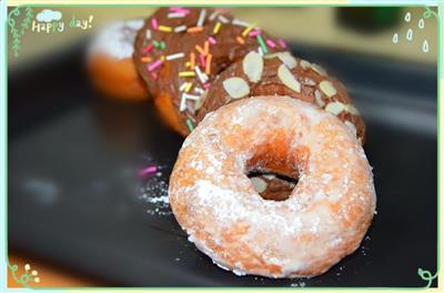 Soft and sticky doughnuts