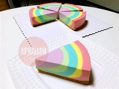 Rainbow mousse cake