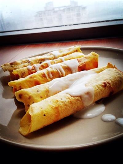 Baja grasa pequeña merienda aromática sésamo huevo rollo rollo