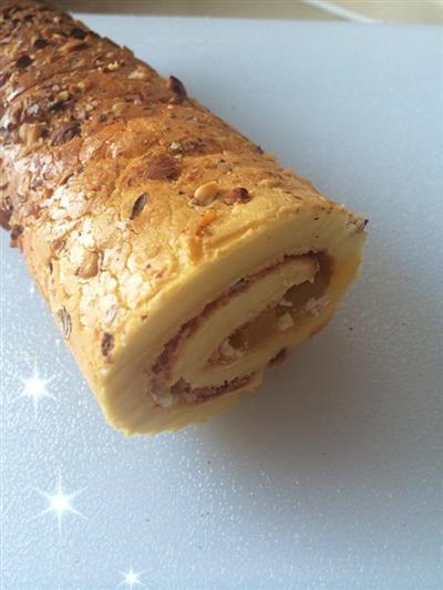 Yellow peach cake roll