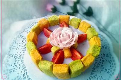 Colorful vegetable mousse cake