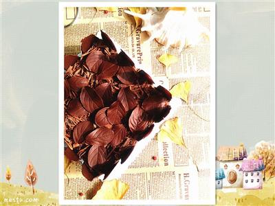 Otoño hojas chocolate mous