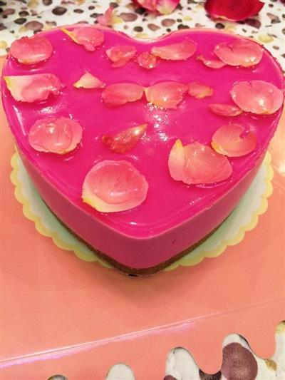 Red heart fire dragon mousse cake