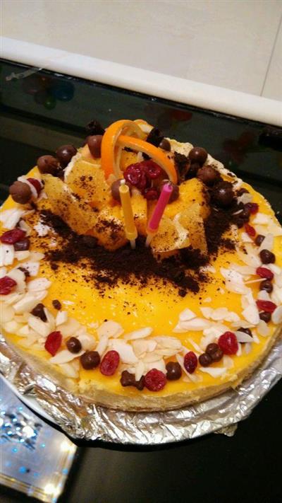 Mango mousse birthday cake