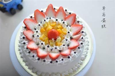 Strawberry birthday cake