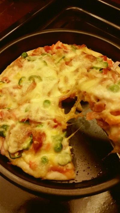 The salmon pizza.