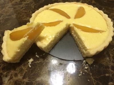 Yellow peach cheese pie