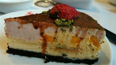 Multi-layered cheese mousse cake