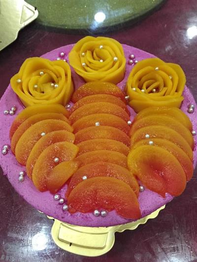 Mango fire dragon mousse cake