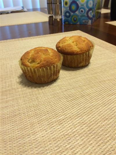 Banana cacahuete muffin pastel