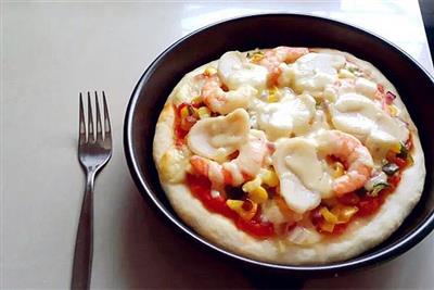 Seafood pizza