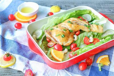 Honey and lemon roast chicken salad