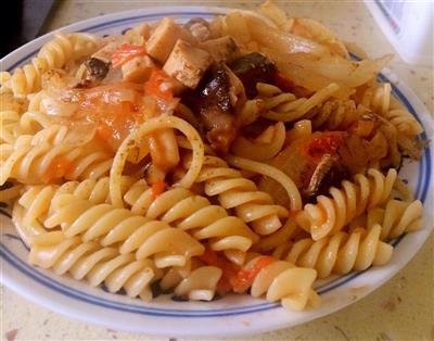 Mushroom ham pasta